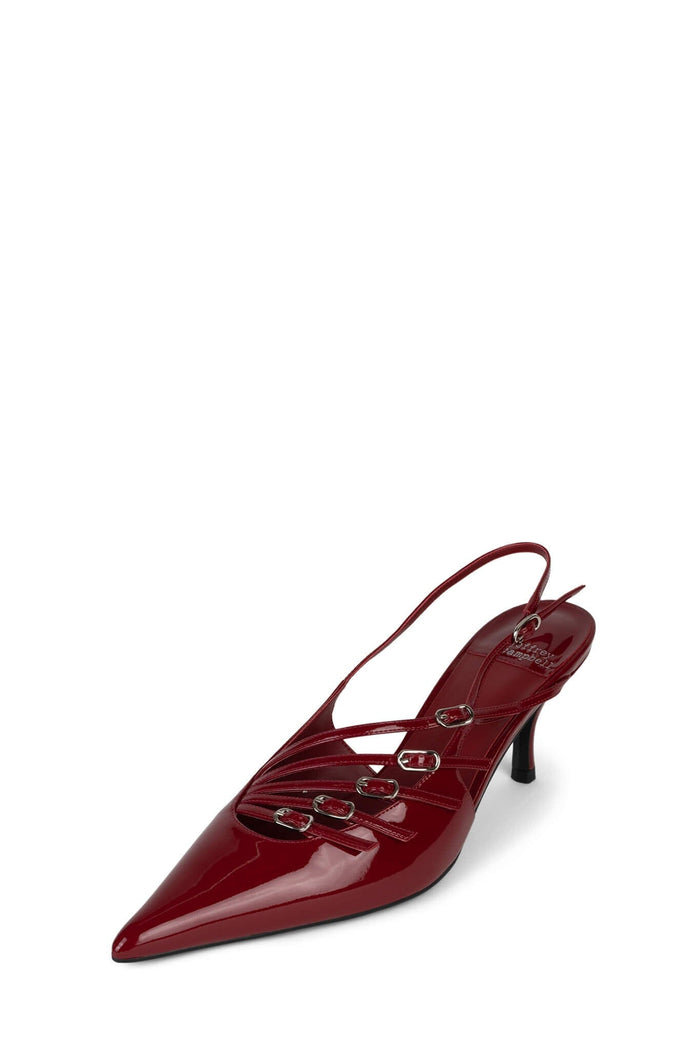 LASH-2 Jeffrey Campbell Strappy Slingback Pump Cherry Red Patent