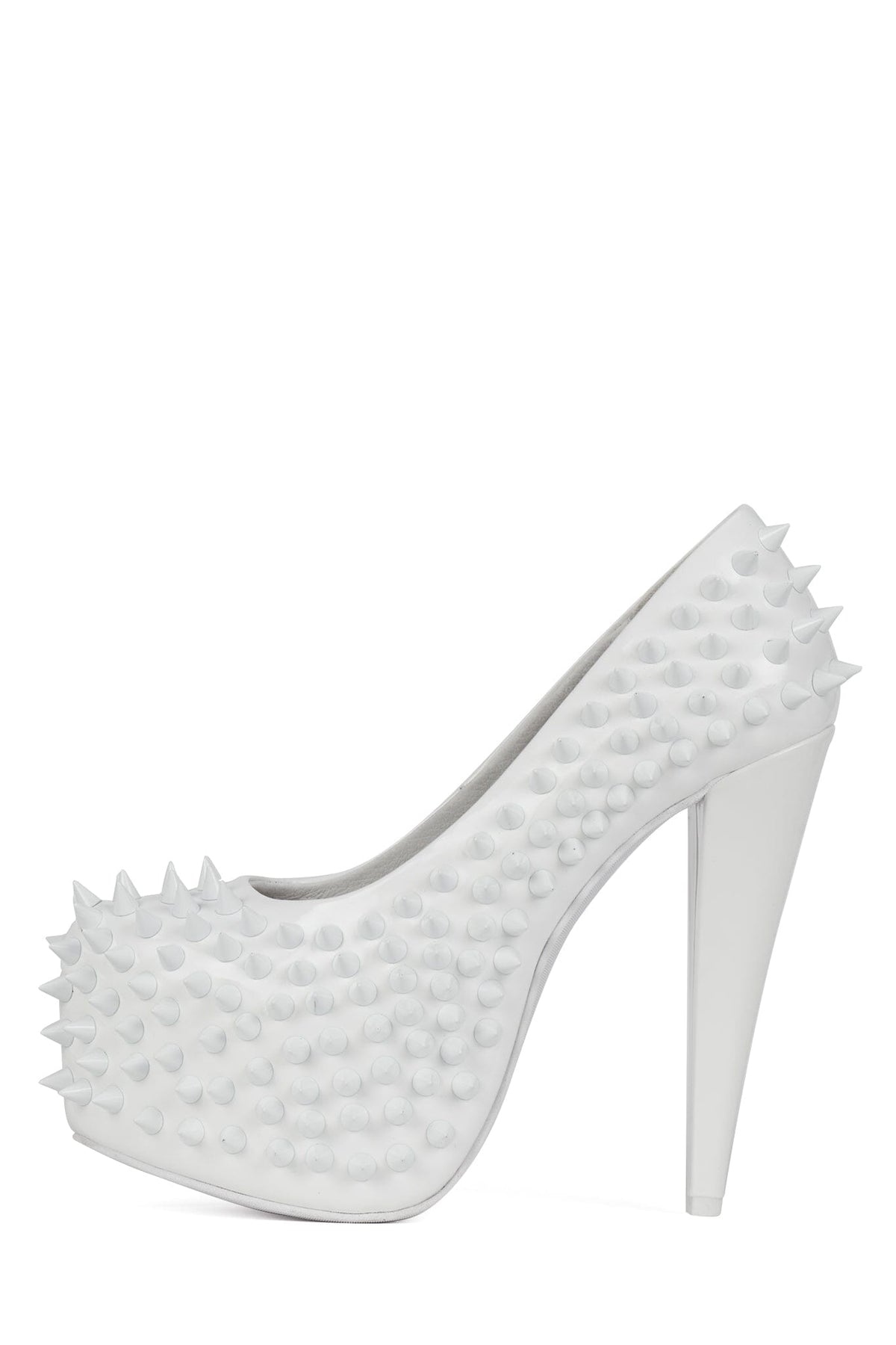 PRICKED Jeffrey Campbell Platform Pump White Patent