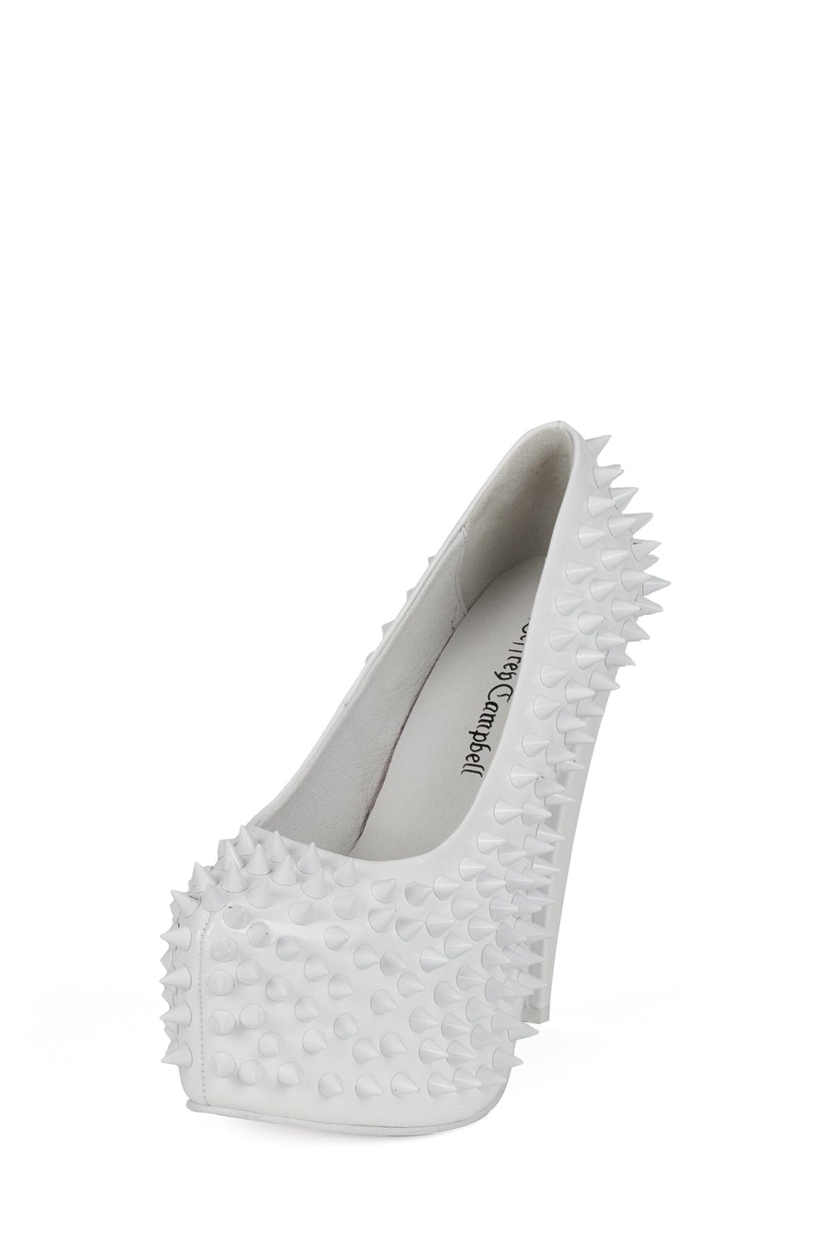 PRICKED Jeffrey Campbell Platform Pump White Patent
