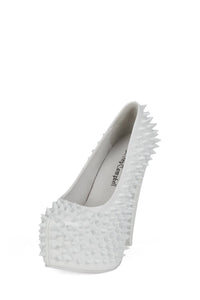 PRICKED Jeffrey Campbell Platform Pump White Patent