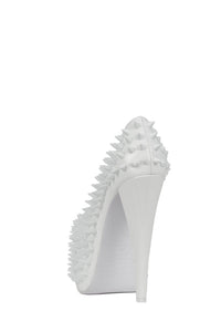 PRICKED Jeffrey Campbell Platform Pump White Patent