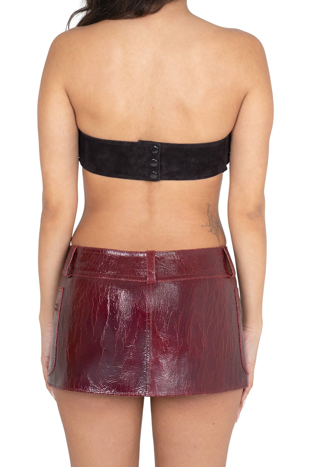 PSYCHIC TOP Jeffrey Campbell Top Coffee Suede Back