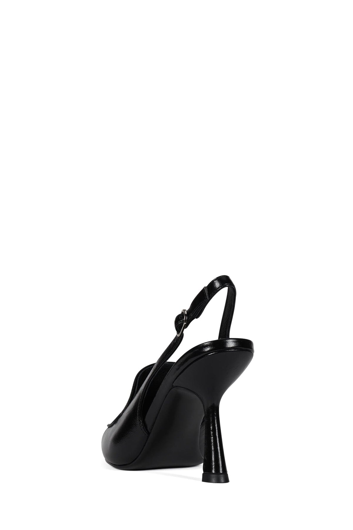 ACCLAIMED Jeffrey Campbell Slingback Heeled Loafer Black Crinkle