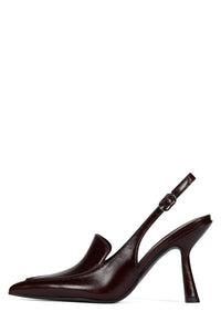 ACCLAIMED Jeffrey Campbell Slingback Heeled Loafer Brown Crinkle