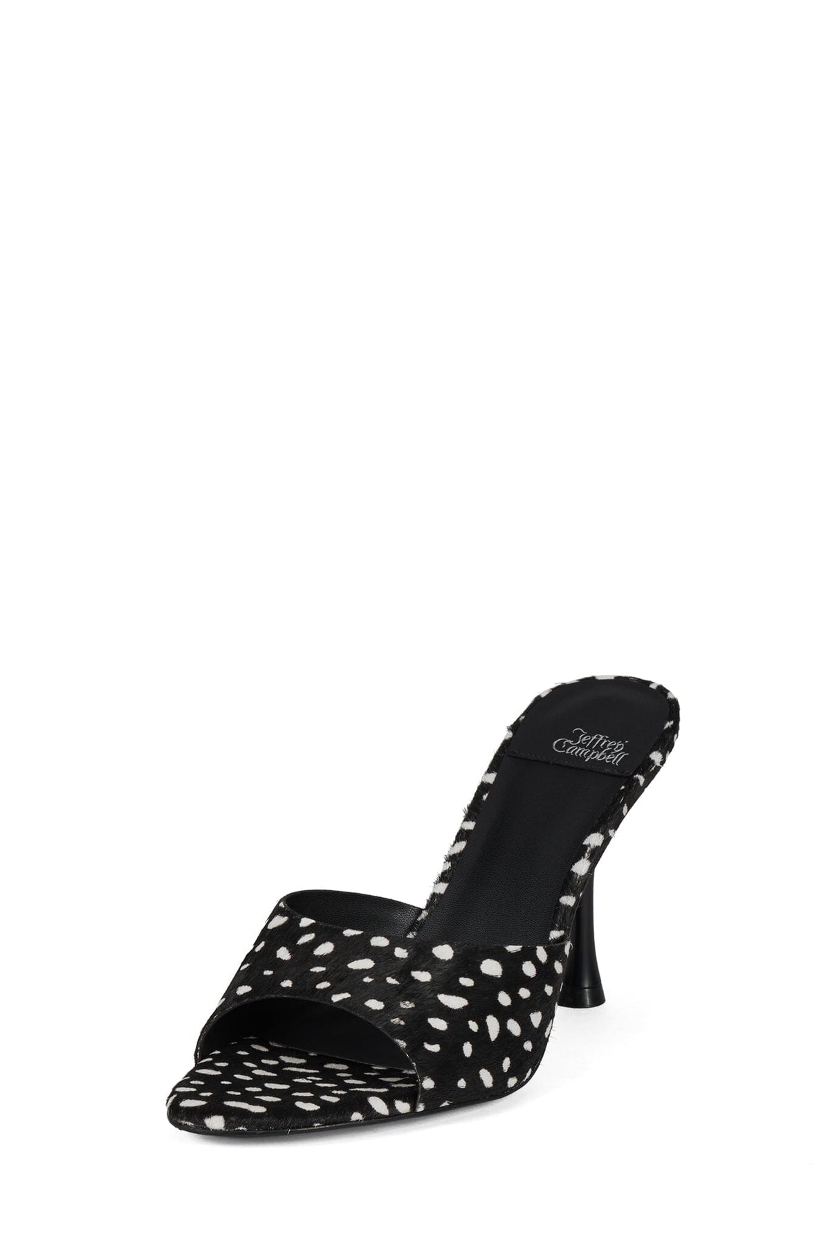 AGENT-F Jeffrey Campbell Heeled Sandal Black White Dot _hover
