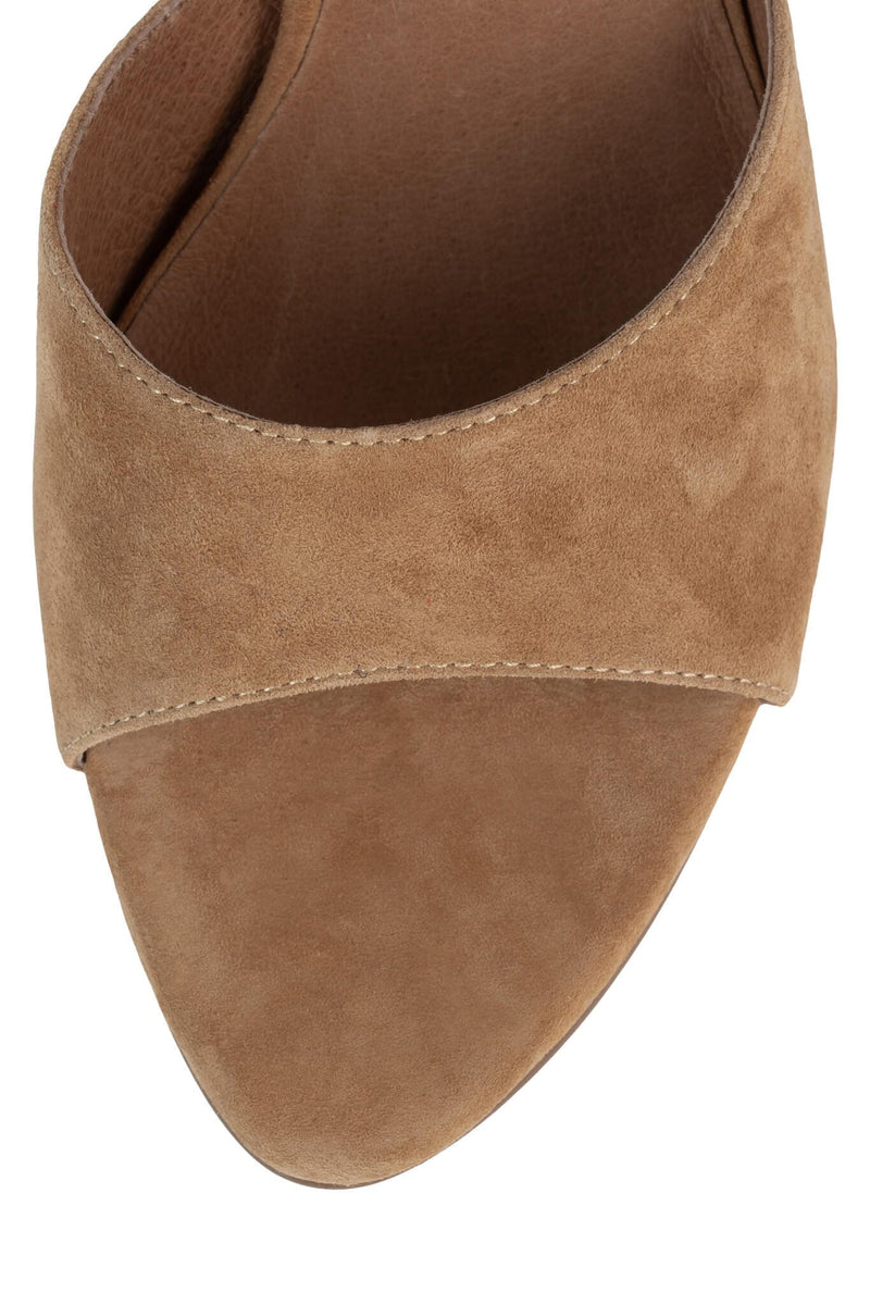 AGENT Jeffrey Campbell Heeled Sandal Camel Suede