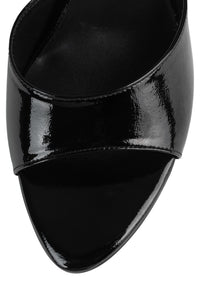 AGENT Jeffrey Campbell Heeled Sandal Black Crinkle Patent