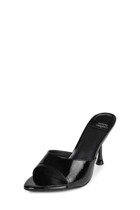 AGENT Jeffrey Campbell Heeled Sandal Black Crinkle Patent