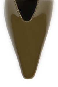 ALIMONY Jeffrey Campbell Slingback Pump Olive Patent