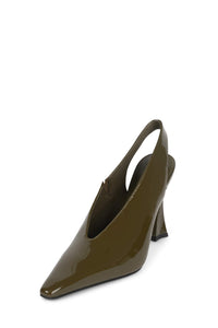 ALIMONY Jeffrey Campbell Slingback Pump Olive Patent
_hover