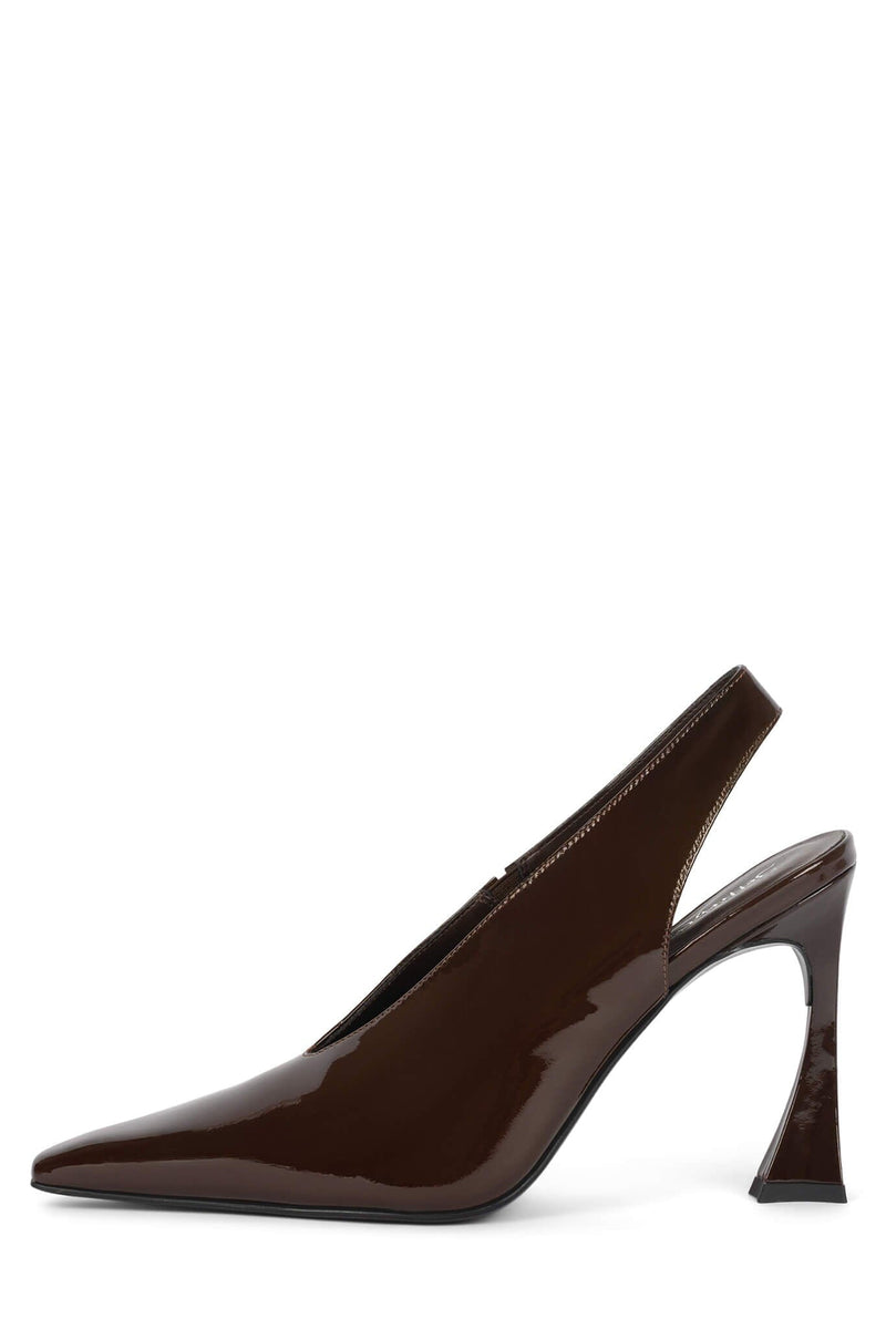 ALIMONY Jeffrey Campbell Slingback Pump Espresso Patent