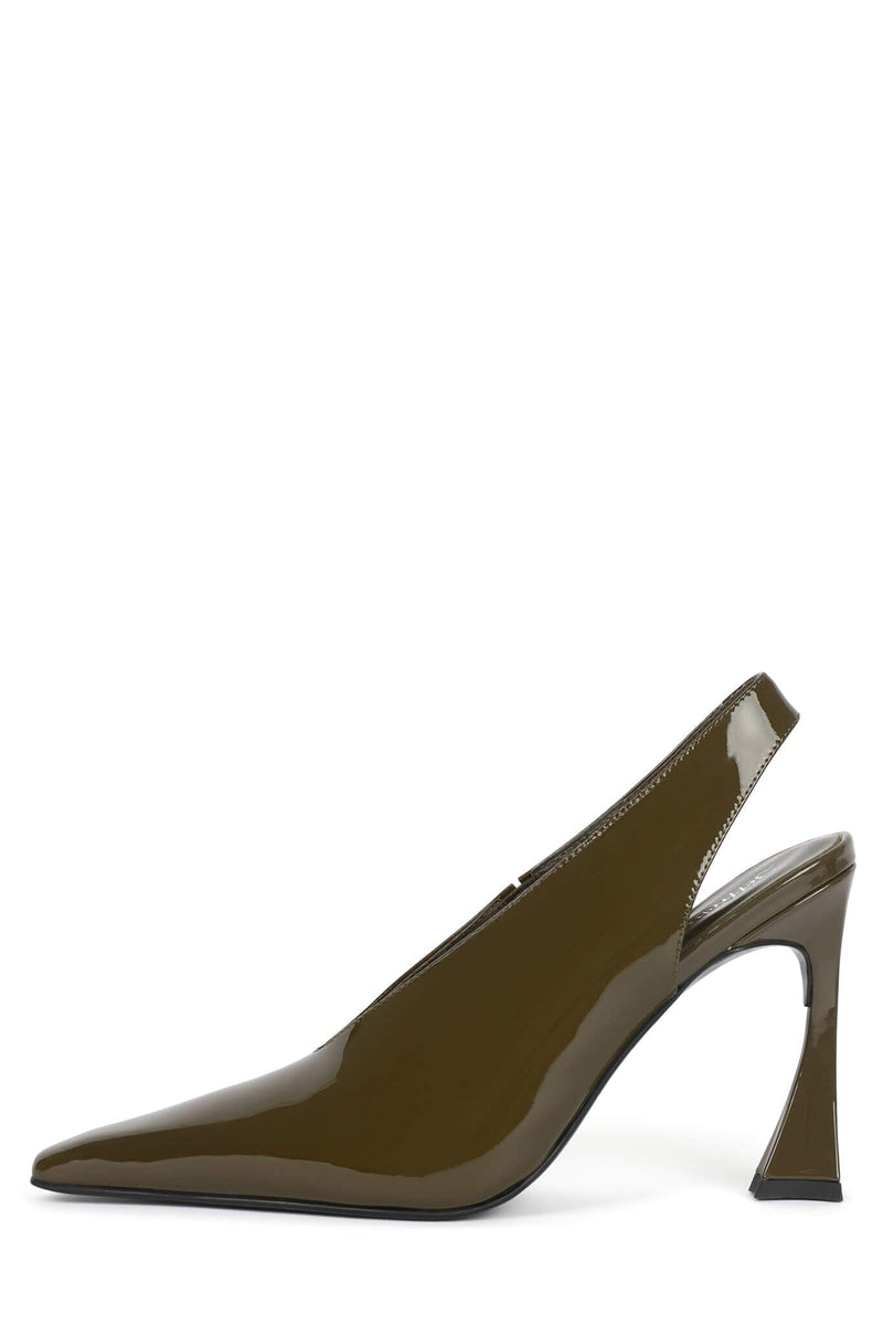 ALIMONY Jeffrey Campbell Slingback Pump Olive Patent