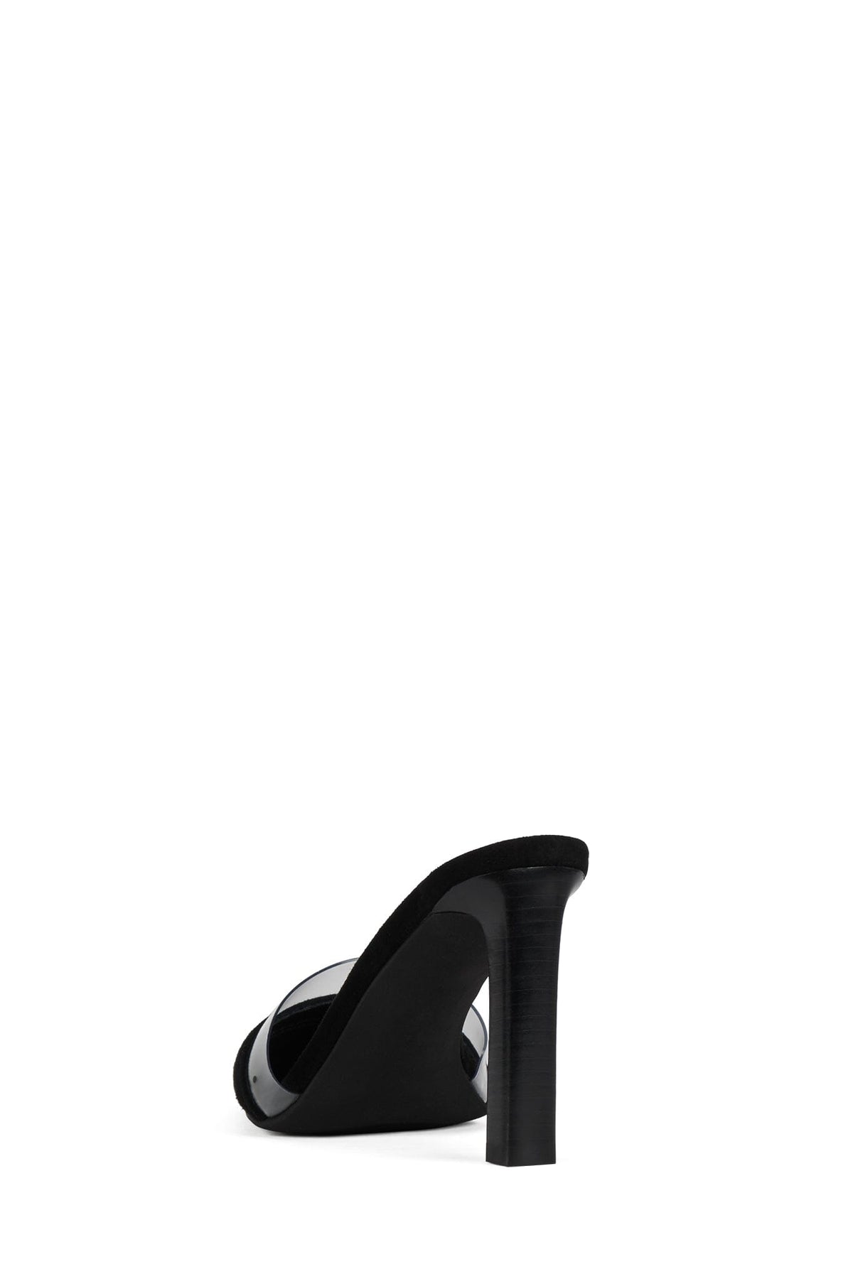 ALLOWANCE Jeffrey Campbell Heeled Mule Black Suede Clear