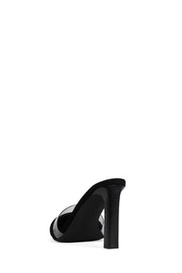ALLOWANCE Jeffrey Campbell Heeled Mule Black Suede Clear