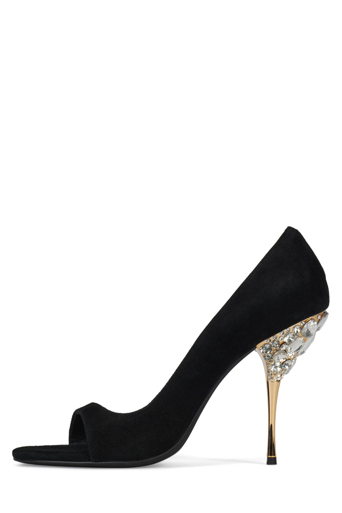 ALLURIA Jeffrey Campbell Heeled Sandal Black Suede Combo