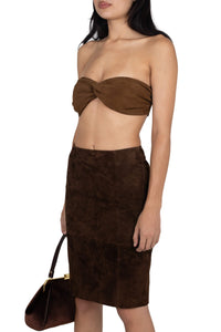 AMALIE Jeffrey Campbell Pencil Skirt Brown Suede
_hover