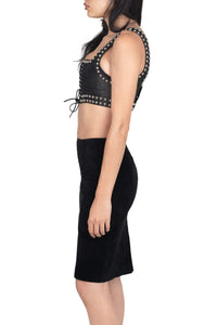 AMALIE Jeffrey Campbell Pencil Skirt Black Suede