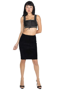 AMALIE Jeffrey Campbell Pencil Skirt Black Suede