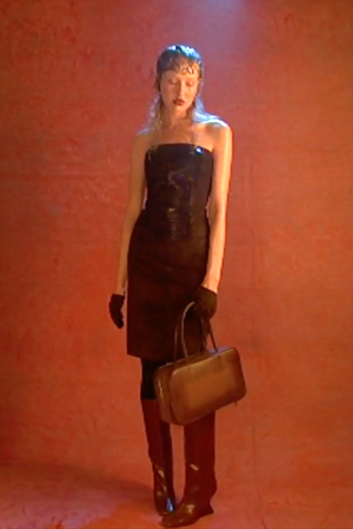 AMALIE Jeffrey Campbell Pencil Skirt Rust Suede _hover