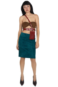 AMALIE Jeffrey Campbell Pencil Skirt Turquoise Suede