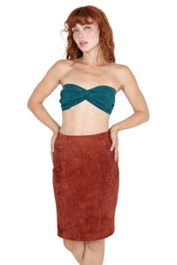 AMALIE Jeffrey Campbell Pencil Skirt Rust Suede