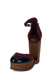 AMERIE Jeffrey Campbell Wedge Pump Wine Suede Combo
_hover