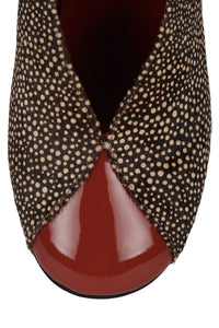 AMUSING-F Jeffrey Campbell Pump Brown Dot Red Combo