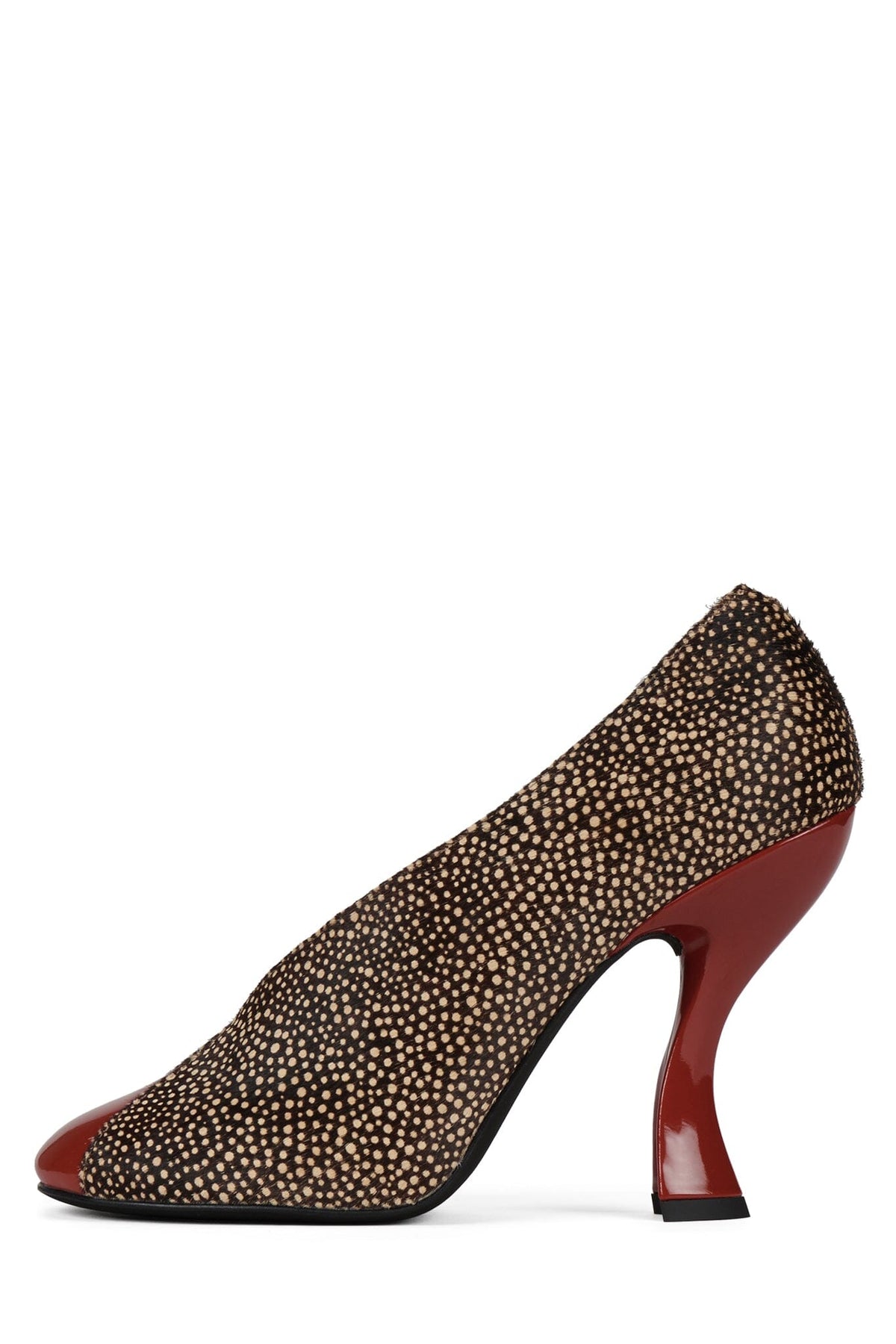 AMUSING-F Jeffrey Campbell Pump Brown Dot Red Combo