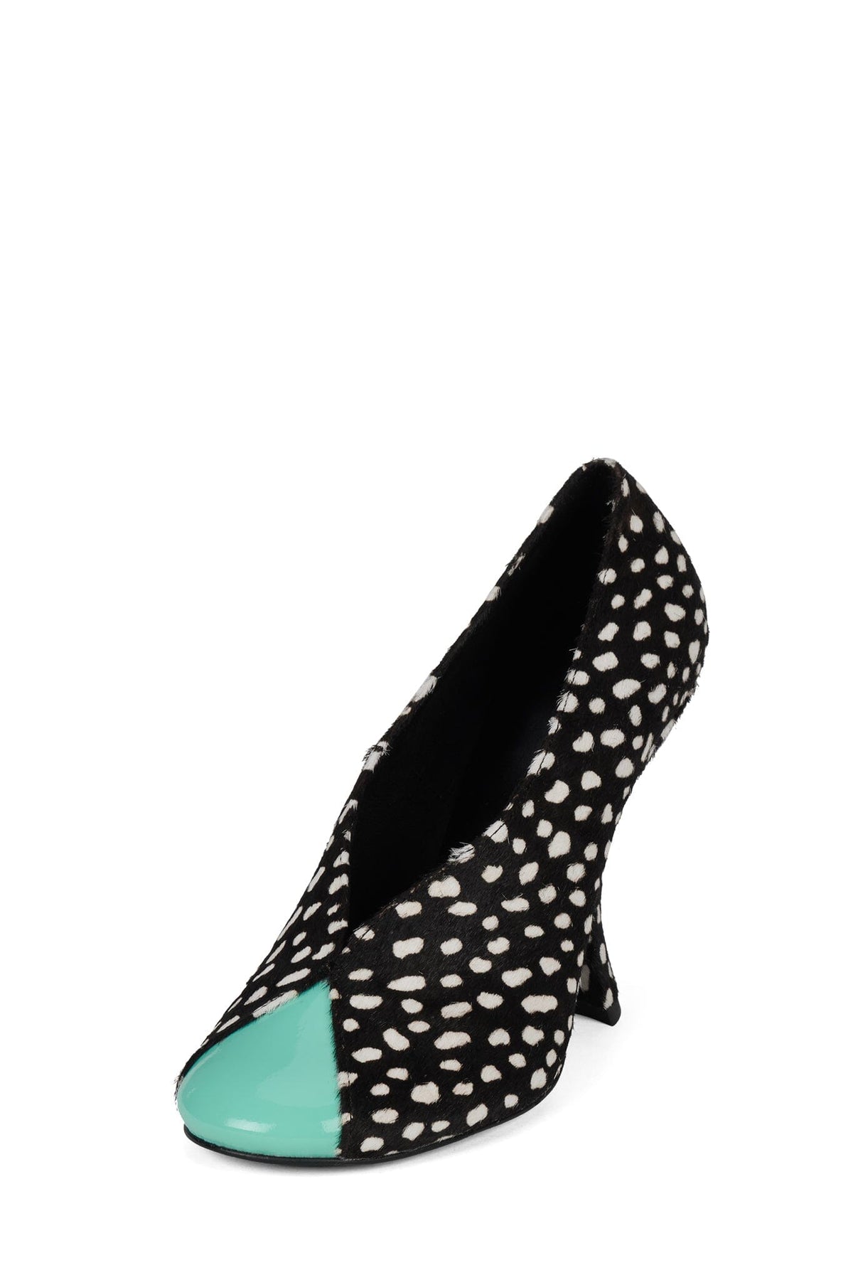 AMUSING-F Jeffrey Campbell Pump Black White Dot Teal _hover