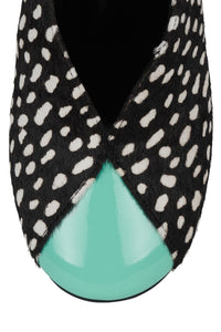 AMUSING-F Jeffrey Campbell Pump Black White Dot Teal