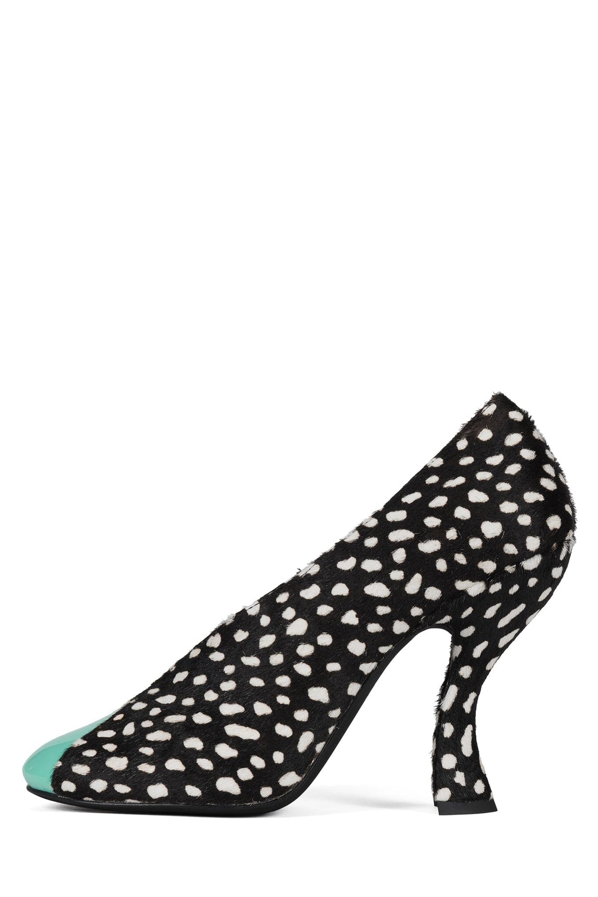 AMUSING-F Jeffrey Campbell Pump Black White Dot Teal
