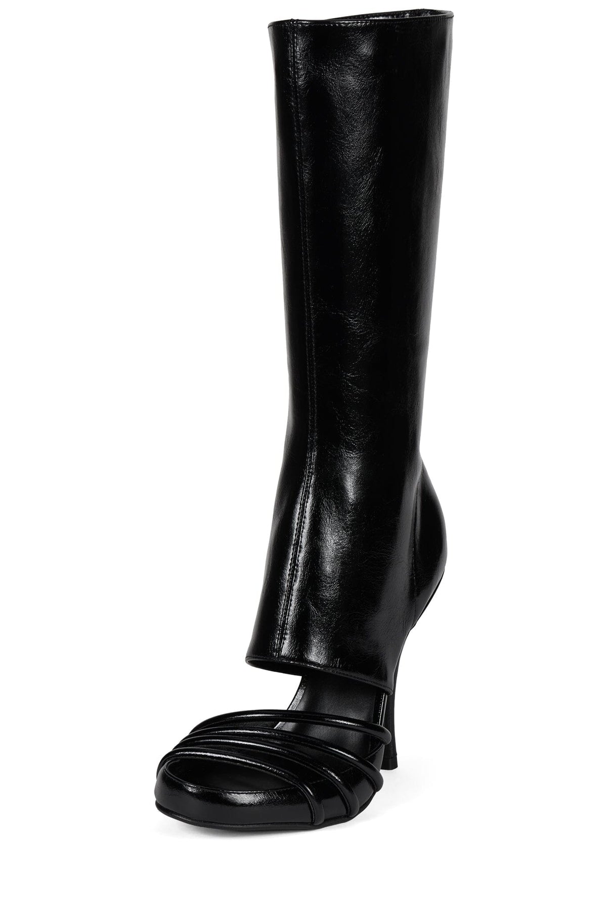 ANORA Stiletto Boot Black Crinkle _hover