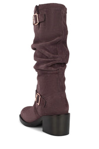 APPALACHIA Jeffrey Campbell Knee-High Boot Dusty Wine Suede 