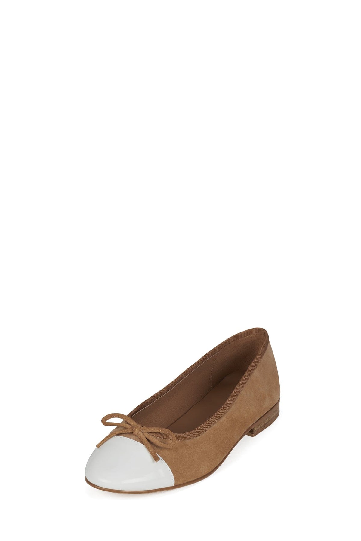 ARABESQUE Jeffrey Campbell Flat Tan Suede White Combo _hover