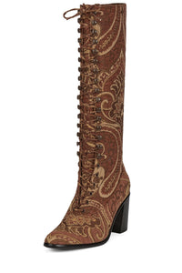 ARCHILLE-K Jeffrey Campbell Heeled Boot Rust Tapestry _hover