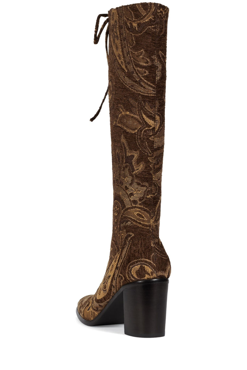 ARCHILLE-K Jeffrey Campbell Heeled Boot Brown Tapestry