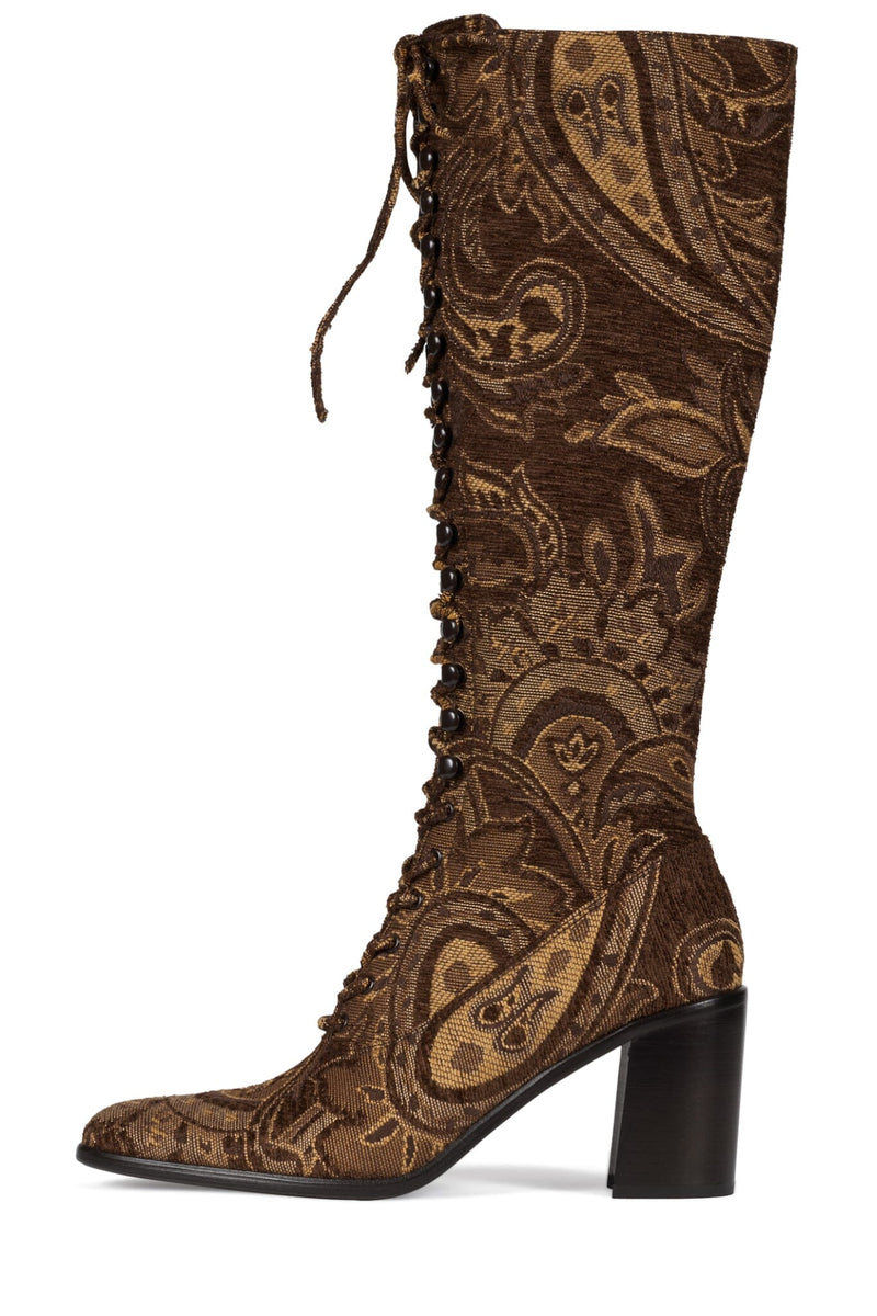 ARCHILLE-K Jeffrey Campbell Heeled Boot Brown Tapestry