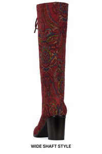 ARCHILLEKW Jeffrey Campbell Knee-High Boot Red Tapestry