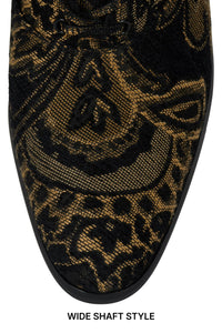 ARCHILLEKW Jeffrey Campbell Knee-High Boot Dark Brown Tapestry