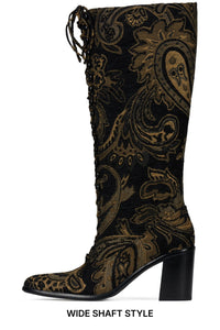 ARCHILLEKW Jeffrey Campbell Knee-High Boot Dark Brown Tapestry