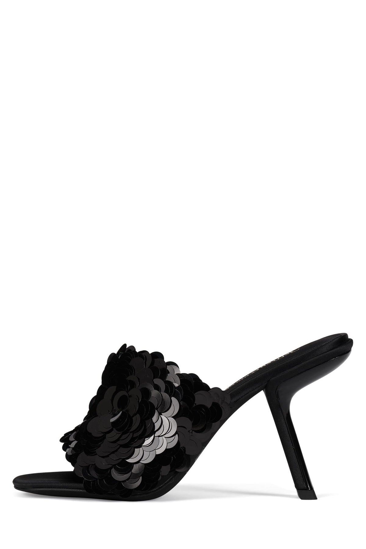 BAILAR-SEQ Jeffrey Campbell Heeled Sandal Black Satin Combo