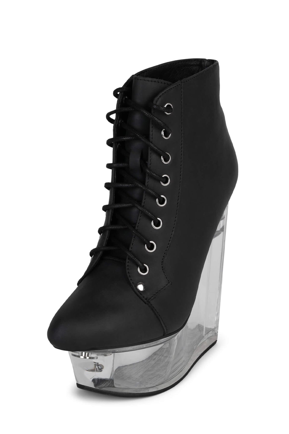 BALFOUR Jeffrey Campbell Platform Wedge Black Washed Clear