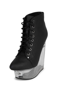 BALFOUR Jeffrey Campbell Platform Wedge Black Washed Clear