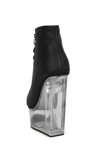 BALFOUR Jeffrey Campbell Platform Wedge Black Washed Clear