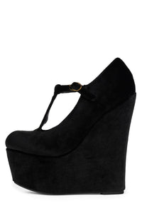 BAM-BAM Jeffrey Campbell Platform Mary-Jane Black Velvet