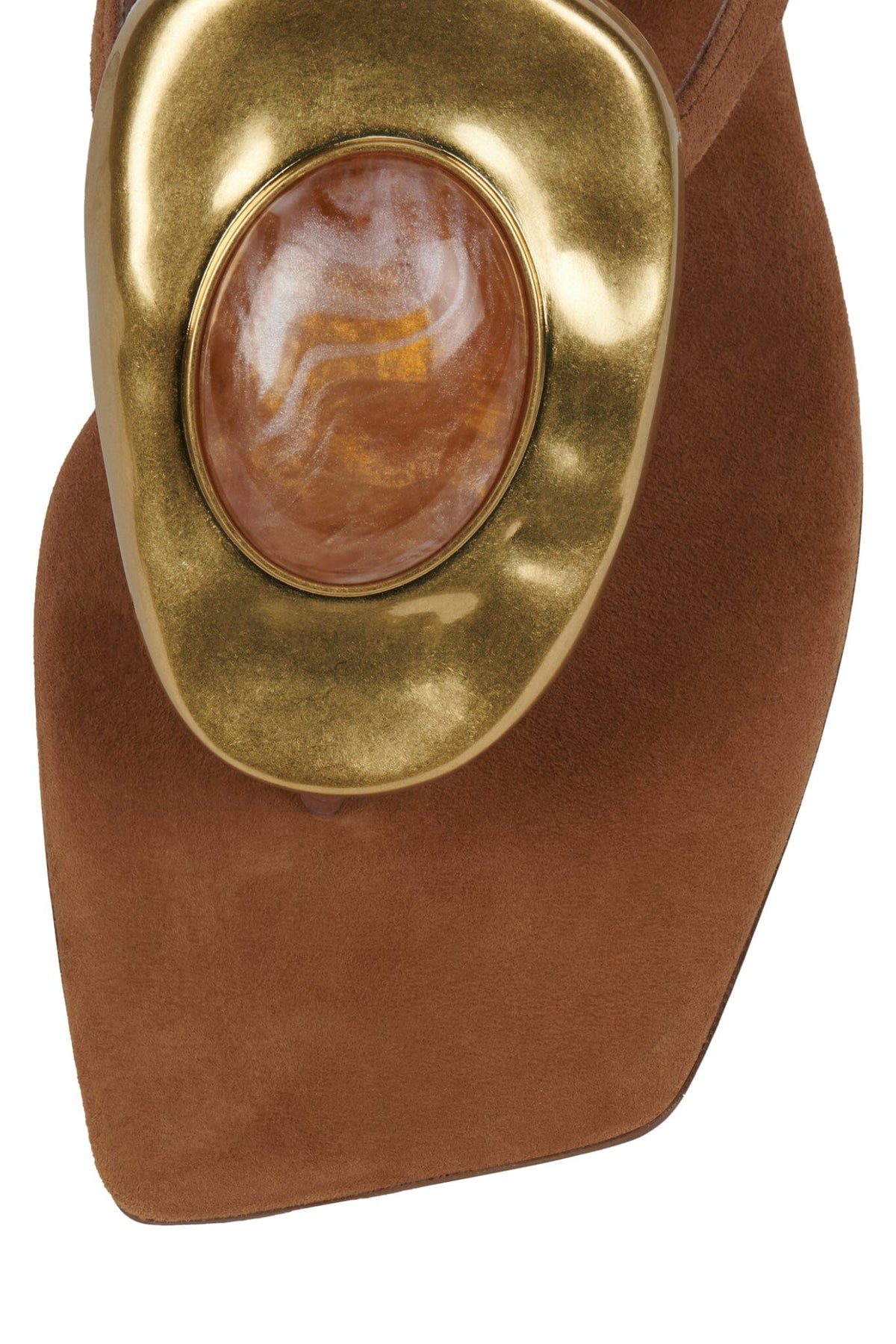 BAZAAR Jeffrey Campbell Flat Sandal Orange Suede Combo