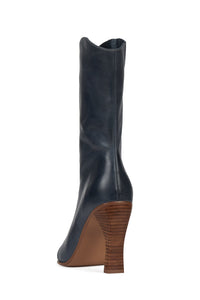 BE-BOLD Jeffrey Campbell Mid-Calf Boot Blue Distressed