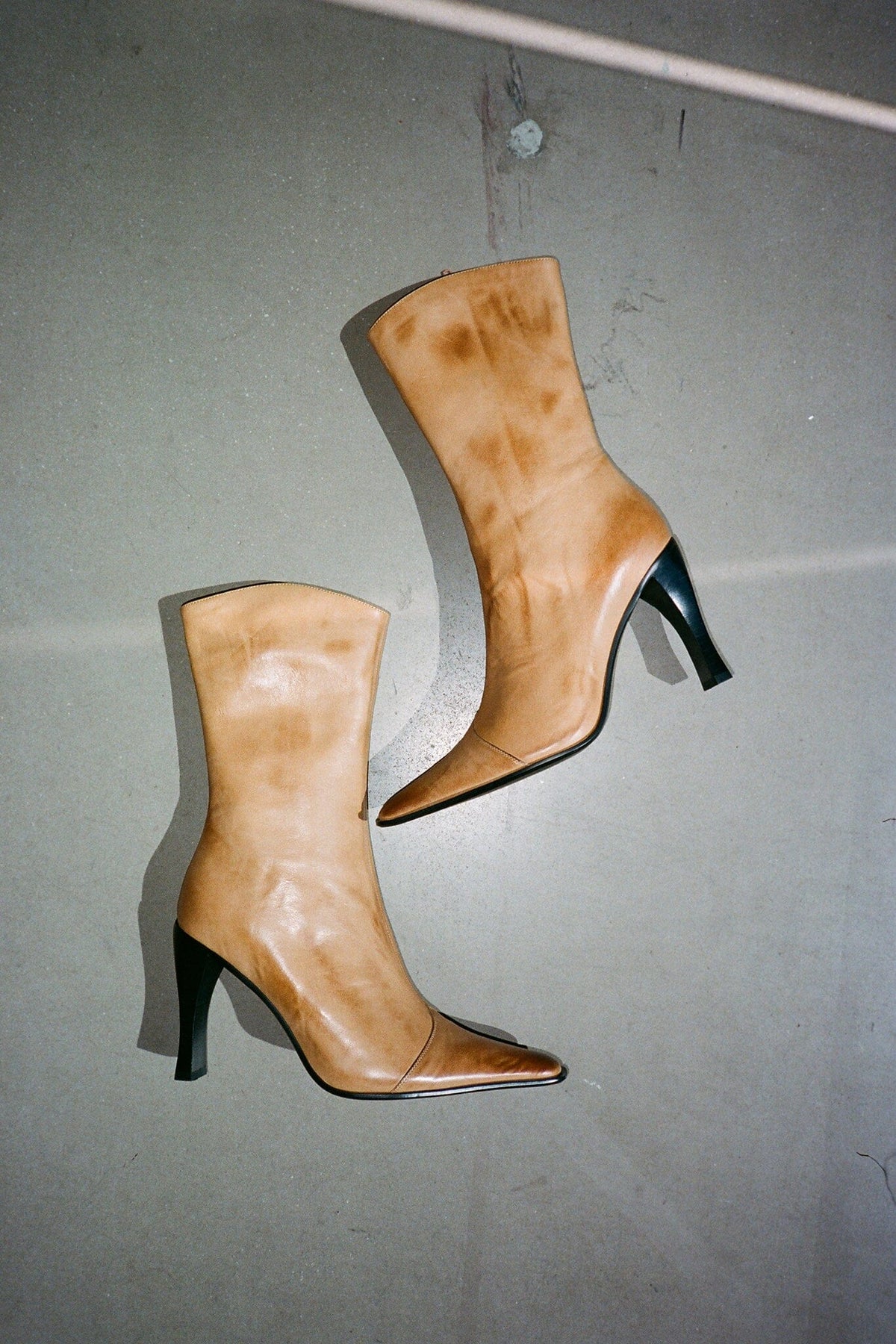BE-BOLD Jeffrey Campbell Mid-Calf Boot Camel Distressed