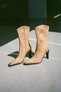 BE-BOLD Jeffrey Campbell Mid-Calf Boot Camel Distressed