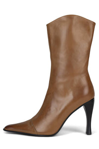 BE-BOLD Jeffrey Campbell Mid-Calf Boot Camel Distressed